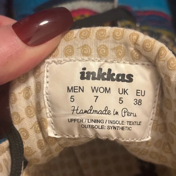 Inkkas Multicolor Striped High-Top Sneakers Handmade In Peru - Picture 8 of 12